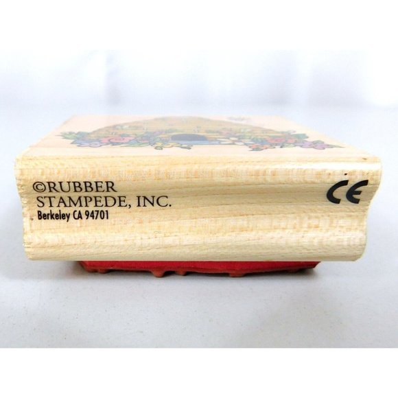 Rubber Stampede Floral Beehive A2139E Rubber Stamp Wood Mounted Bees Flowers - Picture 3 of 7